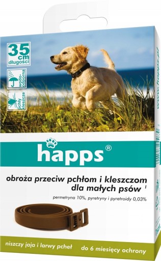 Obojok proti blchám a kliešťom pre MALÝCH PSA Happs Against Blcha and Kliešte