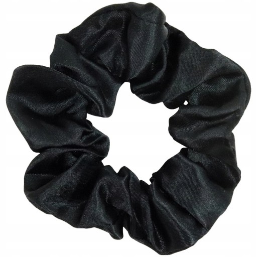 RUB NA VLASY SCRUNCHIE, SATÉN, ČIERNA