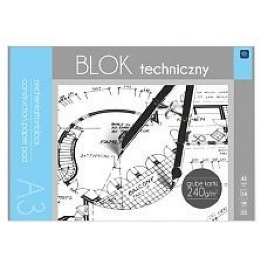 Technická podložka A3, biela, 240 g/m2, 10 listov, Pr