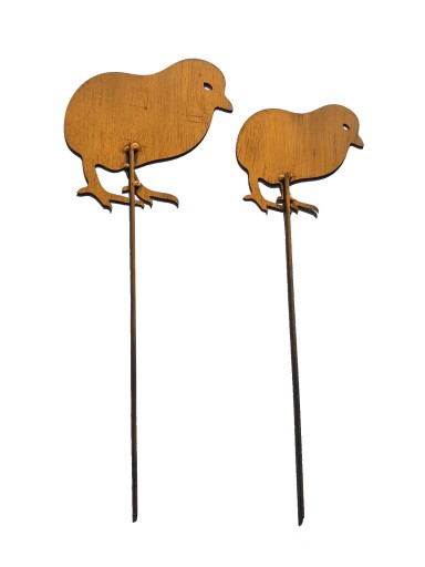 Chicks Veľkonočná dekorácia Záhradná dekorácia A-board Corten Effect 2 ks