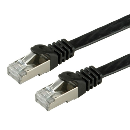 LAN FTP Cat.6 plochý čierny 1m kábel