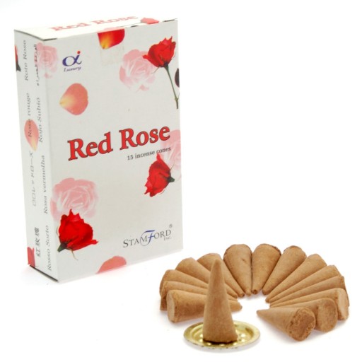 RED ROSE kónické vonné tyčinky 15 ks Stamford