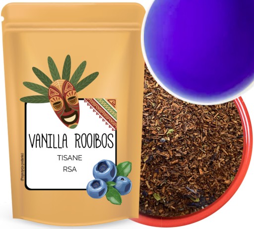 ROOIBOS vanilkový čaj čučoriedkový klitorisový čaj
