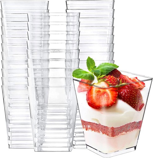 Štvorcové poháre na DEZERTY 150ml 24 ks