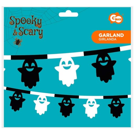 BANNER DUCHOVNÁ GARLANDA halloweenskí duchovia biela a čierna