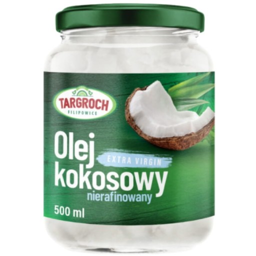Nerafinovaný extra panenský kokosový olej lisovaný za studena 500ml TARGROCH