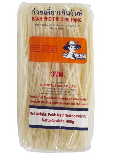 Ryžové rezance Stuhy nekrájané 3MM pre ázijské jedlá Farmer Brand 400G