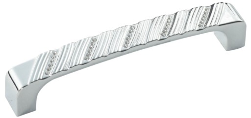 Nábytková úchytka s chrómovými kryštálmi, rozteč 96 mm - UKS015 AMIX