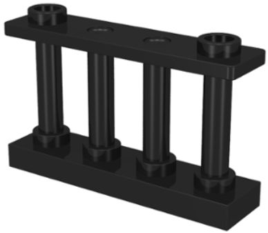 LEGO 1X4 ČIERNA mriežka 30055