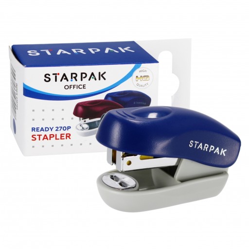 ŠKOLSKÁ ZOŠÍVAČKA malá STARPAK tmavomodrá mini ZOŠÍVAČKA na PAPIER 8 listov