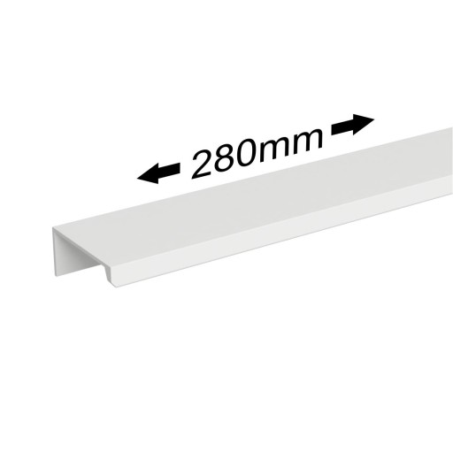 Okrajová nábytková úchytka MATNÁ BIELA 280mm