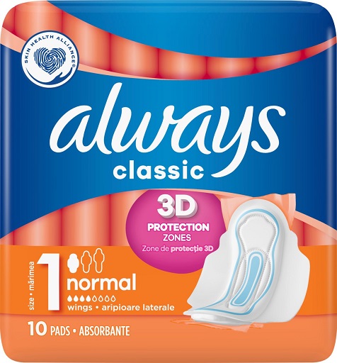 VŽDY KLASICKÝCH 10 NORMÁLNYCH hygienických vložiek