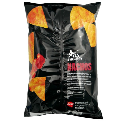 KUKURICA NACHOS S príchuťou slaniny Tres Amigos 500g