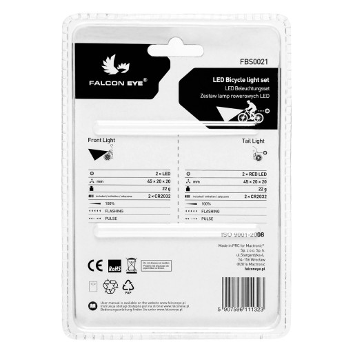 MACTRONIC WORMS FBS0021 sada LED bicyklových lámp