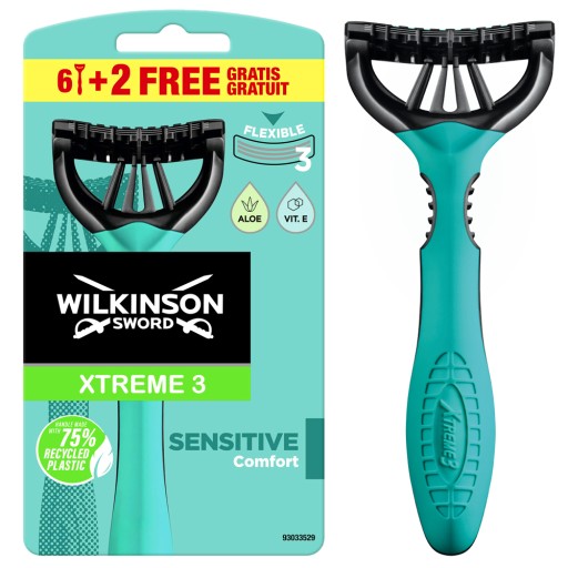 8 X WILKINSON XTREME JEDNORÁZOVÝ holiaci strojček 3 ČEPELE
