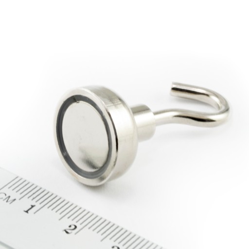 NEODYMIUM E20 MAGNETICKÝ DRŽIAK S HÁČKOM 2 KS