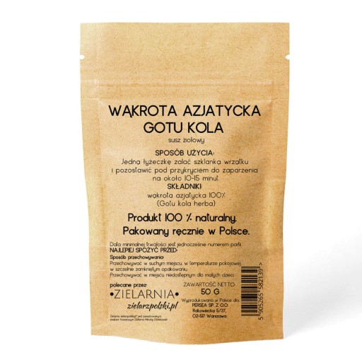 GOTU KOLA list ázijskej Pennywort sušená bylina 100%