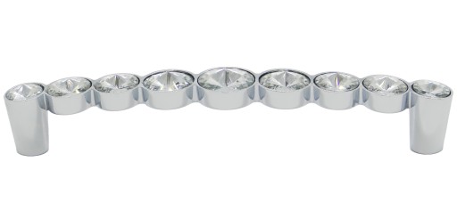 Nábytková úchytka s chrómovými kryštálmi, rozteč 128 mm - UKS010 AMIX
