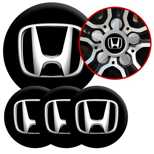 4 Emblémy Krytky ráfikov Kryty kolies Kolesá HONDA SET TOP 53 mm