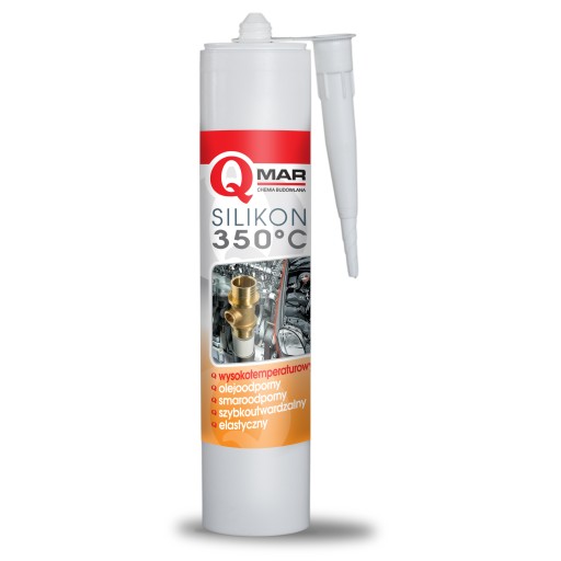 Vysokoteplotný silikón ČIERNY, olejuvzdorný, mastnotu odolný 300 ml QMAR