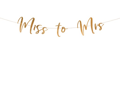 Banner Miss to Mrs, ružové zlato, 18x76cm