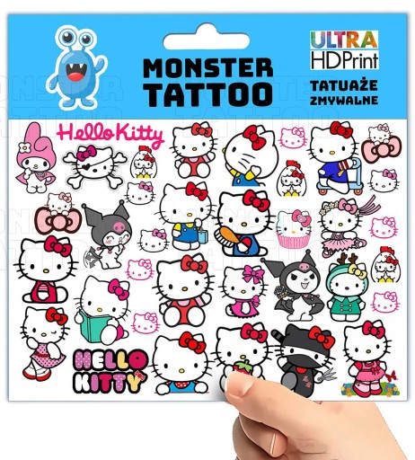UMÝVAJÚCE DOČASNÉ TETOVANIE PRE DETI HELLO KITTY ORIGINÁLNE DIZAJNY