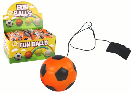 PU futbal s gumou Jojo na skákanie, 6 cm, oranžová