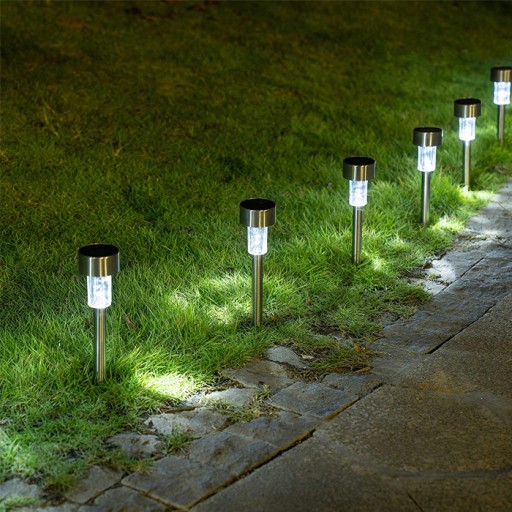 Polux vstavaná solárna lampa strieborná 29,7 cm 1 ks.