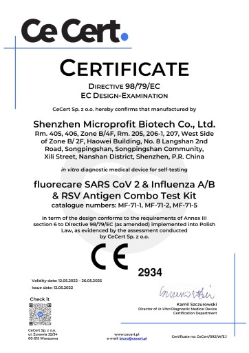 Test na COVID-19, AB chrípka, RSV FLUORECARE Combo 4v1