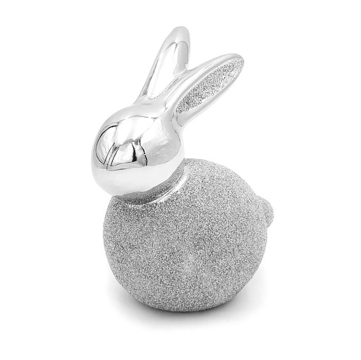 VEĽKONOČNÝ ZAJAČIK PORUCHA STRIEBORNÁ GLAMOUR Figúrka 10cm