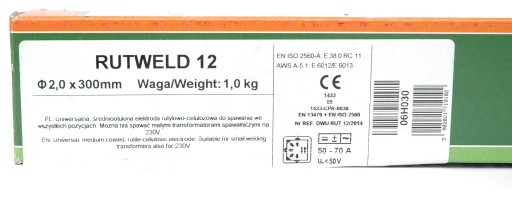 RUTWELD RUTILOVÁ ELEKTRODA Ø 2,0 X 300mm /13ks/