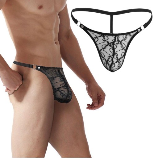SEXY ČIPKOVANÉ PÁNSKE TRANSPARENTNÉ tangá