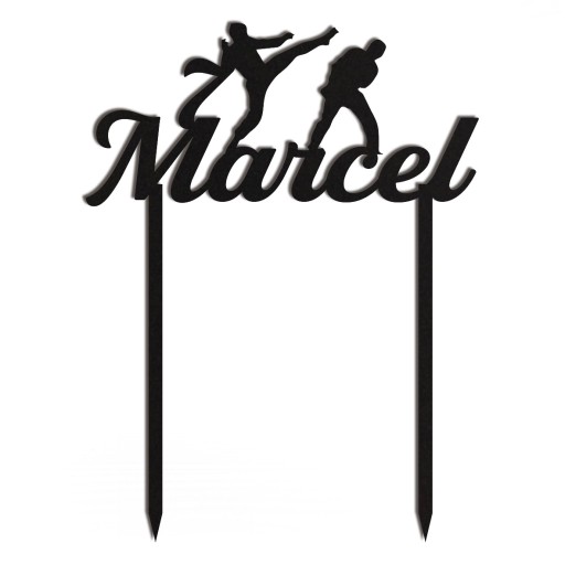 black karate topper číslo meno ozdoba na tortu