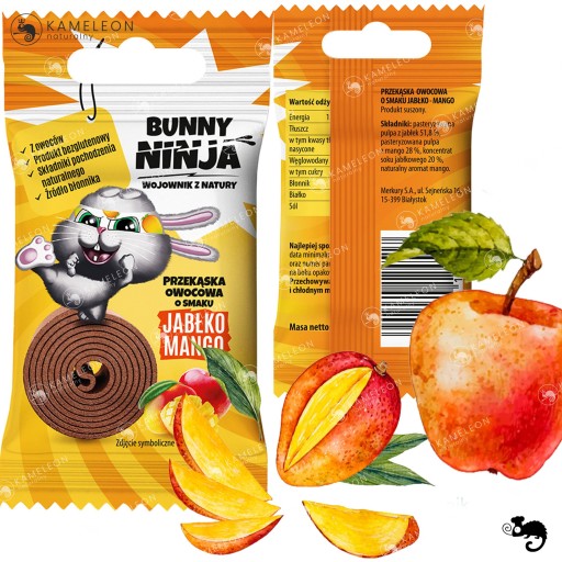 BUNNY NINJA Ovocný snack s jablkovo-mangovou príchuťou