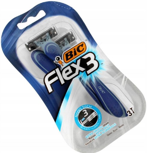 SHARVERS SHAVERS HOLENIE RAZOR BIC 3 FLEX 3 ks. SADA 3 ČEPEĽOV