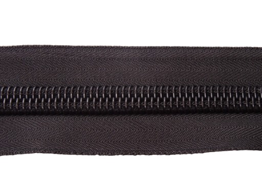 Páska na zips #10 špirála 1 meter + čierny zips