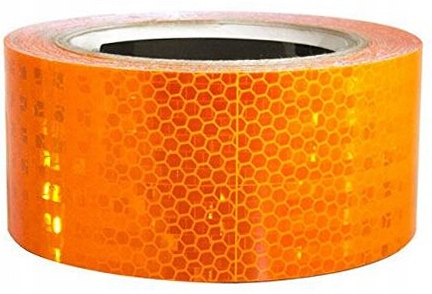 REFLEXNÁ PÁSKA SAMOLEPIACA FÓLIA ORANŽOVÁ PRIZMATICKÁ NÁLEPKA 5CM