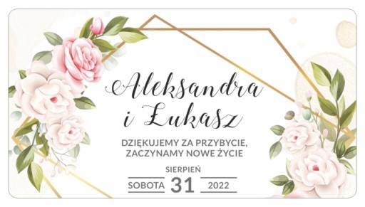 SVADOBNÉ nálepky na svadobnú tortu menovky 10 ks