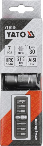 TORX SADA NÁSTROJOV SKRUTKOVAČA T25-T55 YATO YT-0410 7 ks.