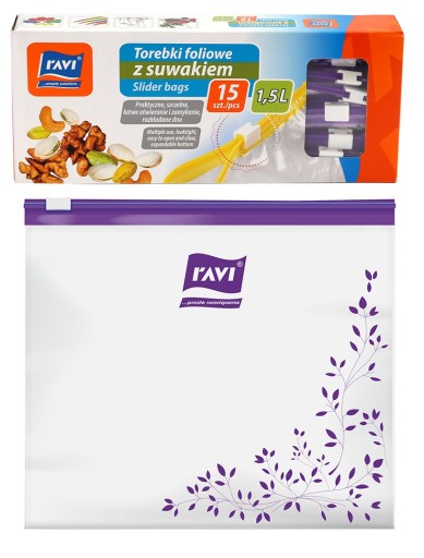 FÓLIOVÉ TAŠKY S TAŠKOU NA Zips 1,5L RAVI 15SZ