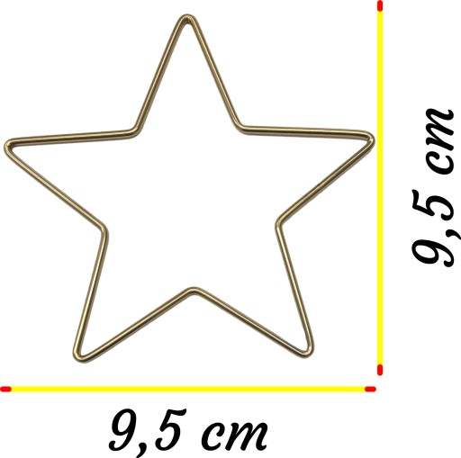 Kovová obruč GOLD STAR, základňa macrame, 9,5 cm