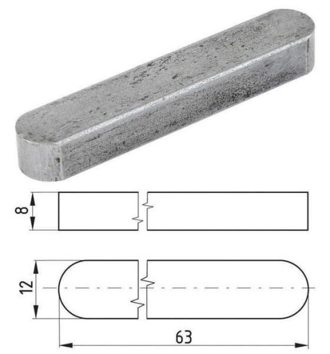 Prizmatický kľúč 12x8x63mm 688512863