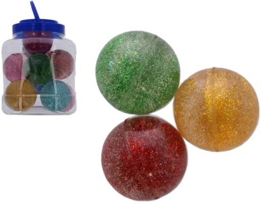GUMOVÁ GULIČKA 6 CM GLITROVÁ 2948