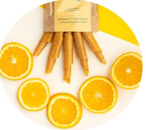 PRIRODZENE ZDRAVÉ ORANŽOVÉ VALCE VIT C A ZINKOVÝ OBCHÍDOK BEZ PRIDANIA. CUKOR