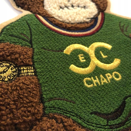 Nášivka El Chapo Teddy Bear, veľká vyšívaná aplikácia