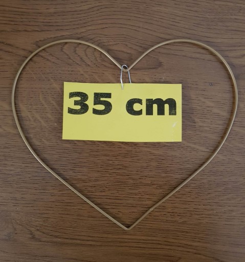 Kovové srdce MATNÉ ZLATÉ 35 cm - lapač snov