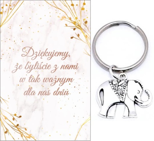 ĎAKUJEME HOSTOM DARČEK SVADOBNÝ SVADOBNÝ SVADOBNÝ SLON SPOMIENKY KĽÚČOVKA