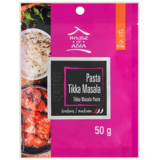 Pasta Tikka Masala Stredne pikantné vrecúško na indický spôsob 50g DOM ÁZIE