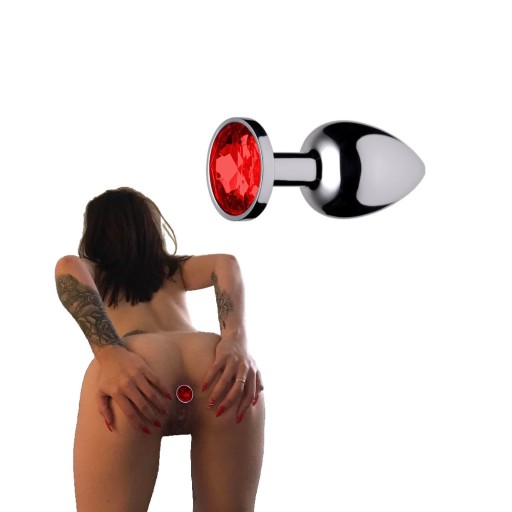 ANÁLNA ZÁSTRČKA S ČERVENÝM KRYŠTÁLOM, VEĽKOSŤ M, ANÁLNA ZÁTKA