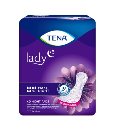 Tena Lady Maxi Night absorpčné vložky 6 ks.